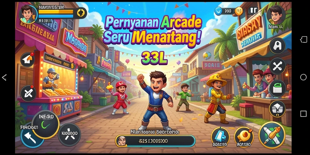 Screenshot gameplay 33L yang menggambarkan serunya permainan Arcade.