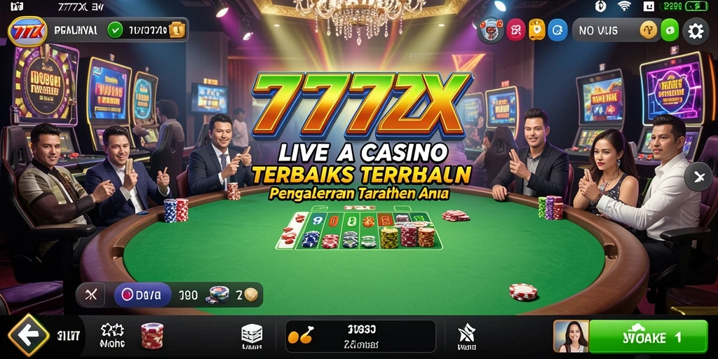 Tampilan menarik dan interaktif dari gameplay Live Casino di 777ZX.