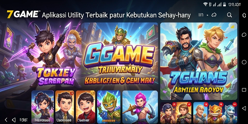 Tampilan aplikasi 7GAME yang user-friendly dan fungsional.