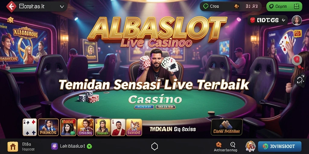 Screenshot gameplay ALBASLOT yang menampilkan dealer profesional dalam aksi.