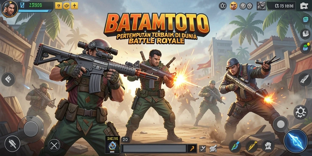 Screenshot gameplay intens dari BATAMTOTO Battle Royale.