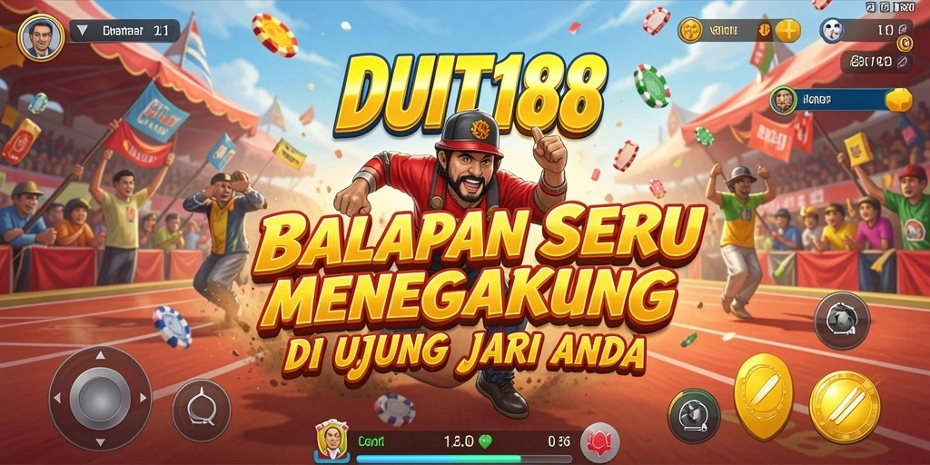 Tampilan gameplay seru dari DUIT188 dengan mobil balap yang cepat.