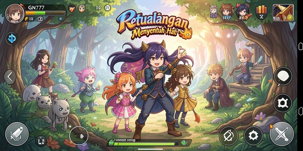 Screenshot gameplay GN777 yang memikat dengan karakter anime.