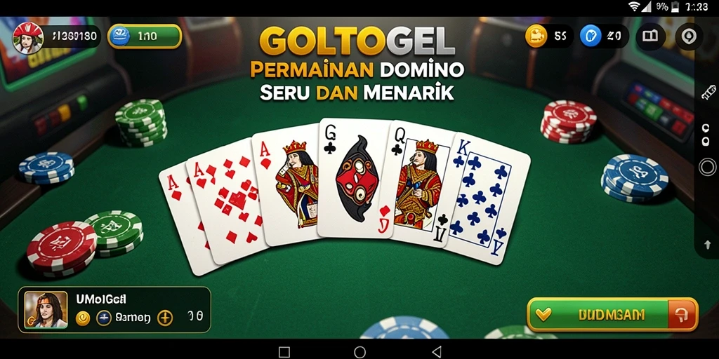 Screenshot gameplay GOLTOGEL yang menunjukkan keseruan bermain Domino.