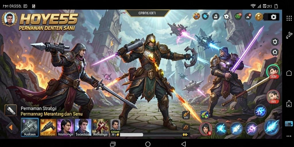 Gameplay menarik HOYE55 dengan elemen strategi dalam pertempuran.