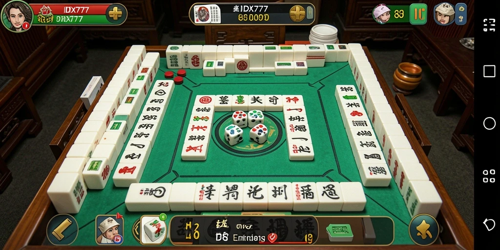 Tampilan gameplay Mahjong yang seru dan interaktif.