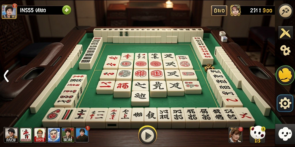 Screenshot gameplay INS55 menampilkan aksi pencocokan ubin Mahjong yang seru.