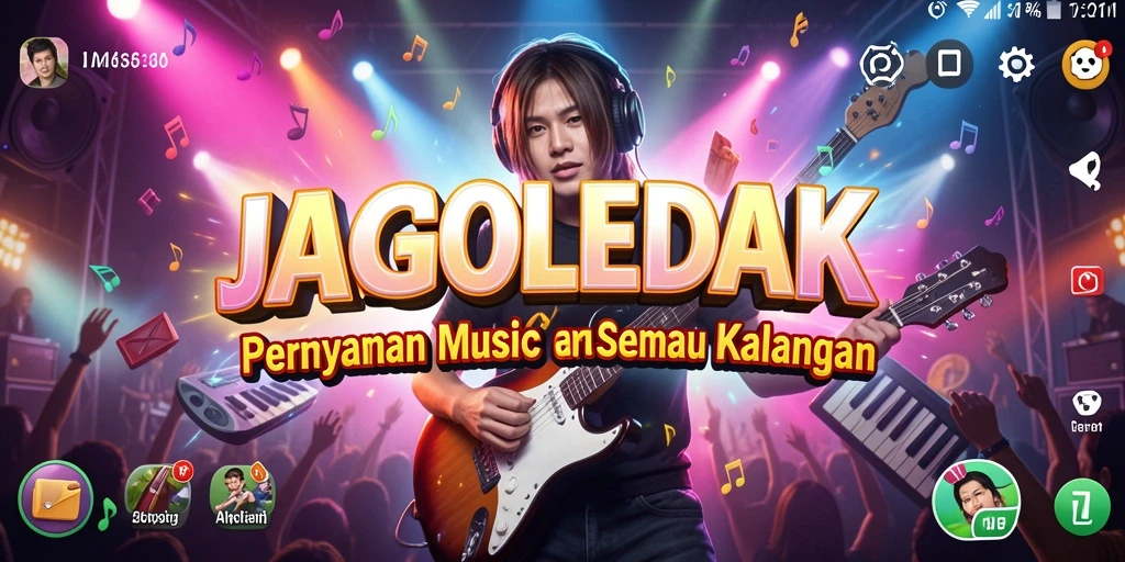 Tampilan seru gameplay JAGOLEDAK dengan fitur musik interaktif.