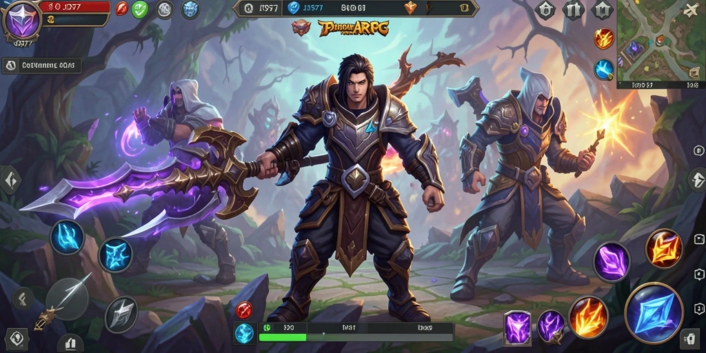 Tangkapan layar menunjukkan pertarungan epik dalam game ARPG JOS77.