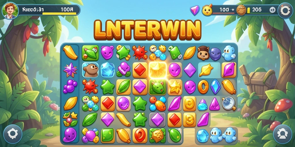 Tampilan gameplay LNTERWIN yang penuh warna dan menarik.