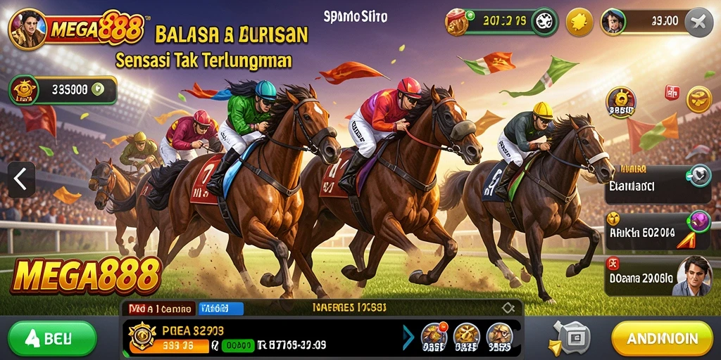 Tampilan menarik dari gameplay balapan MEGA888 yang seru.