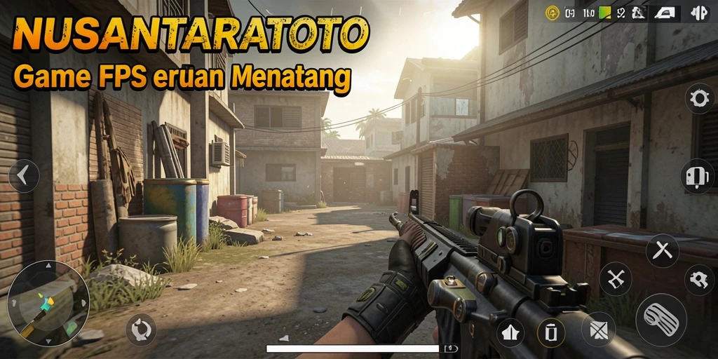 Tampilan menegangkan gameplay NUSANTARATOTO di tengah aksi FPS.