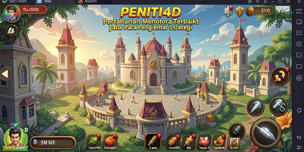 Tampilan gameplay menakjubkan di dalam PENITI4D dengan strategi menara yang mendebarkan.