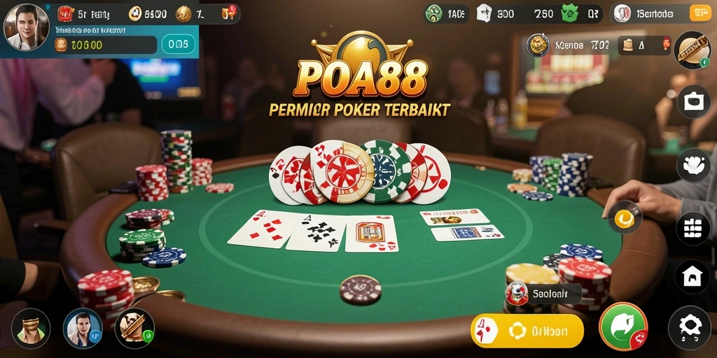 Tampilan gameplay Poker yang menegangkan di POA88.
