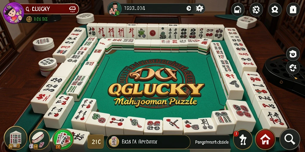 Tampilan gameplay menarik dari QGLUCKY dengan suasana Mahjong.