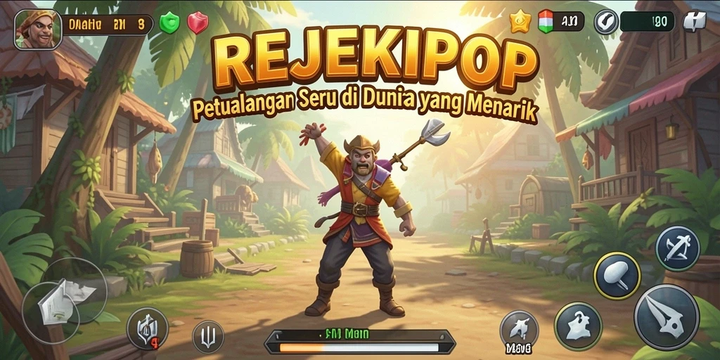 Screenshot gameplay REJEKIPOP yang menampilkan petualangan seru di alam liar.