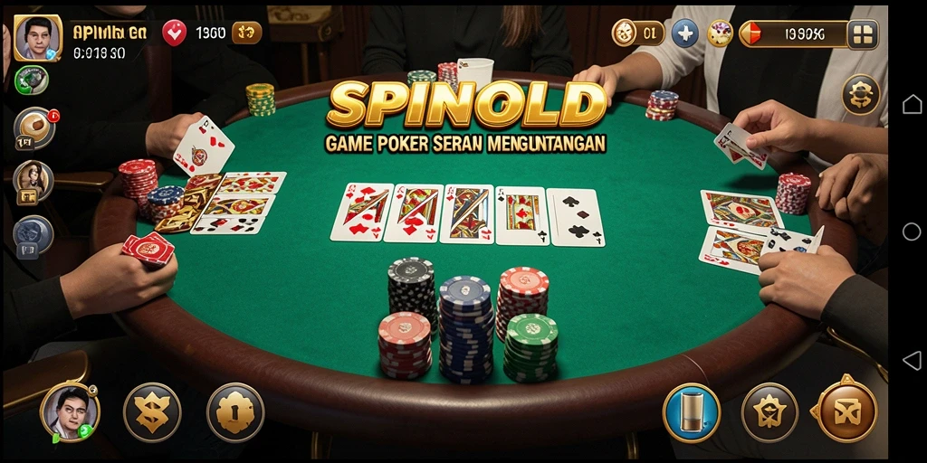Tampilan menarik gameplay Poker di SPINGOLD