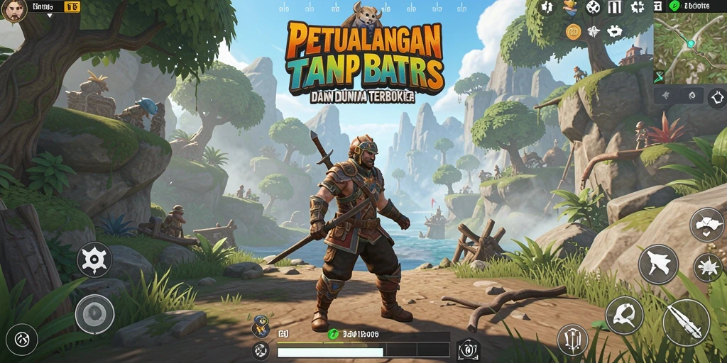 Screenshot gameplay T6 yang menampilkan petualangan dalam dunia terbuka.