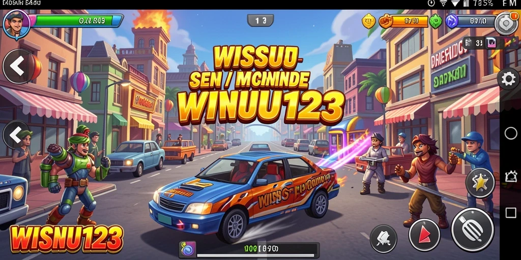 Tampilan gameplay seru dalam WISNU123 yang penuh tantangan.