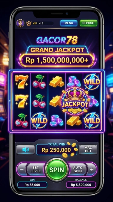 Cuplikan layar dari aplikasi gacor78 yang menunjukkan antarmuka pengguna yang sederhana.